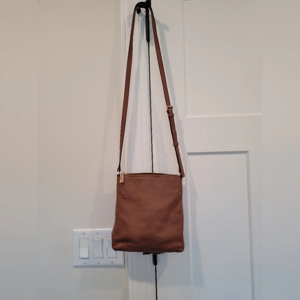 Michael Kors Bag Camden Drawstring Brown Genuine Leather Tassel Small Crossbody